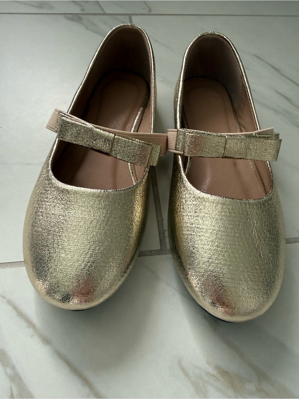Girls Gold Mary Jane Dress Shoes